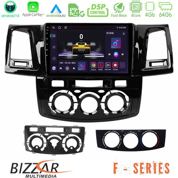 Bizzar f Series 8core Android14 4+64gb  Toyota Hilux 2007-2016 Navigation Multimedia Tablet 9" με Carplay & Android Auto u-f-Ty0571