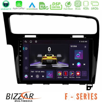 Bizzar f Series 8core Android14 4+64gb  vw Golf 7 Navigation Multimedia Tablet 10" με Carplay & Android Auto u-f-Vw0003pb