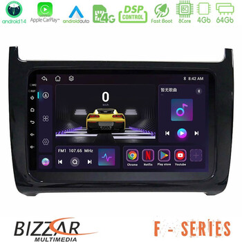 Bizzar f Series 8core Android14 4+64gb  vw Polo Navigation Multimedia Tablet 9" με Carplay & Android Auto u-f-Vw6901bl