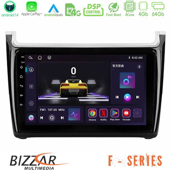 Bizzar f Series 8core Android14 4+64gb  vw Polo Navigation Multimedia Tablet 9" με Carplay & Android Auto u-f-Vw6901pb
