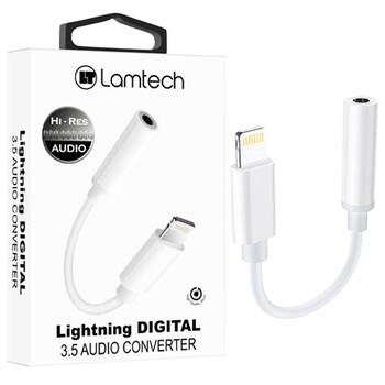 LAMTECH LIGHTNING ADAPTER CABLE AUDIO JACK 3,5MM WHITE