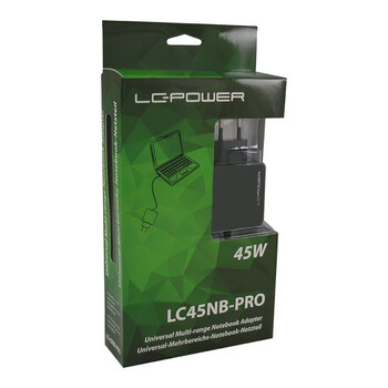 LC-POWER UNIVERSAL MULTI RANGE NOTEBOOK ADAPTER 45W 19-19,5V/1,58-2,37A/8 TIPS