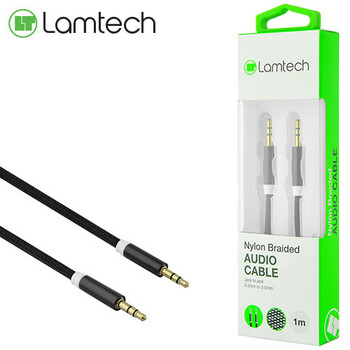 LAMTECH AUDIOCABLE BRAIDED 1m 3.5mm to 3.5mm BLACK