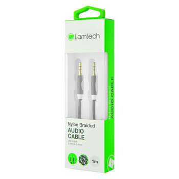LAMTECH AUDIOCABLE BRAIDED 1m 3.5mm to 3.5mm BLACK