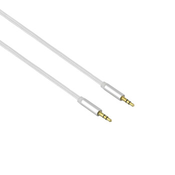 LAMTECH AUDIOCABLE BRAIDED 1m 3.5mm to 3.5mm SILVER