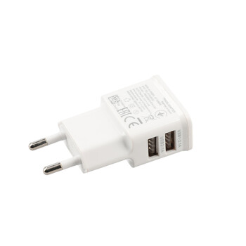 LAMTECH TRAVEL WALL CHARGER 2.4A WITH 2xUSB WHITE