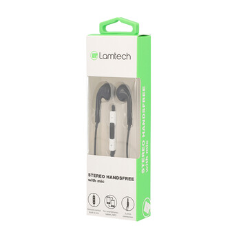 LAMTECH HANDSFREE STEREO 3,5mm JACK WITH MIC BLACK