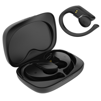LAMTECH BLUETOOTH 5.0 SPORT TWS EARPHONES WITH CHARGING DOCK BLACK
