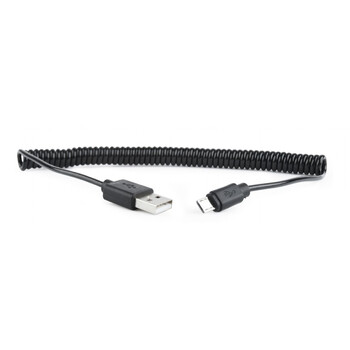 CABLEXPERT COILED MICRO-USB CABLE 1,8m BLACK