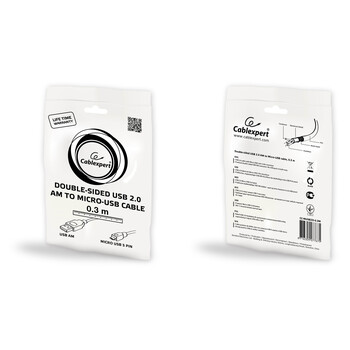 CABLEXPERT DOUBLE-SIDED USB 2.0 AM TO MICRO-USB CABLE 1M BLACK