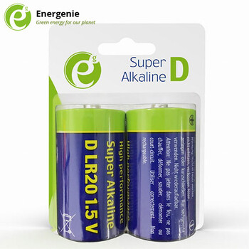 ENERGENIE ALKALINE D-CELL BATTERY 2-PACK