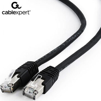 CABLEXPERT FTP CAT6 PATCH CORD BLACK 0,5M