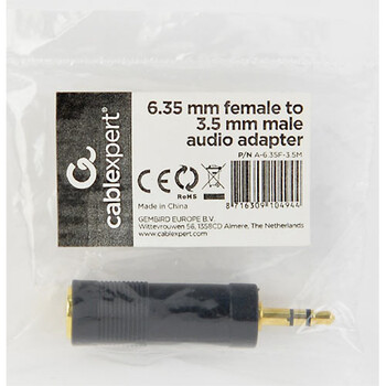 CABLEXPERT 6,35MM FEMALE TO 3,5MM MALE AUDIO ADAPTER