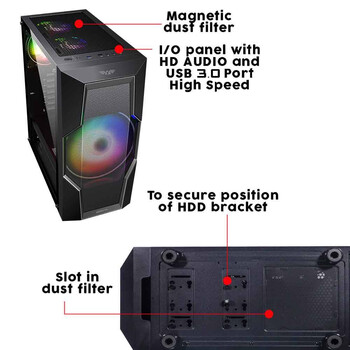 ARMAGGEDDON GAMING PC CASE ATX AERO VII BLACK