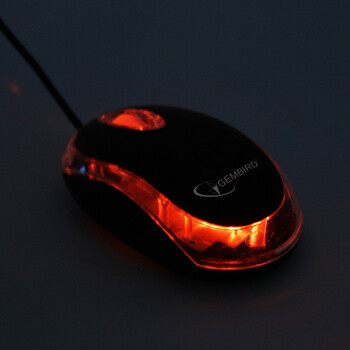 GEMBIRD WIRED USB OPTICAL MOUSE BLUE/TRANSPARENT