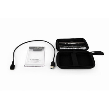 GEMBIRD USB 3,0 2,5" ENCLOSURE FOR 9,5MM DRIVE TRANSPARENT PLASTIC