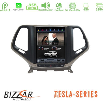 Bizzar Jeep Cherokee 2014-2019 Tesla 10.4&quot; Navigation u-bz-ts-Jp18x
