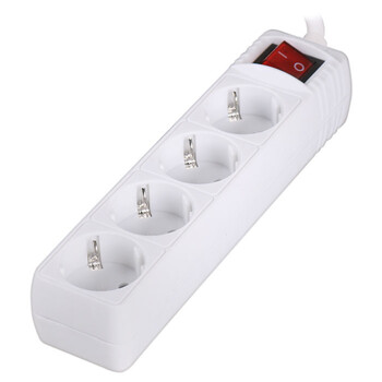 LAMTECH POWER STRIP WITH SWITCH 4 OUTLETS WHITE