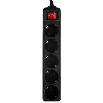 LAMTECH POWER STRIP WITH SWITCH 5 OUTLETS BLACK LAMTECH POWER STRIP WITH SWITCH 5 OUTLETS BLACK