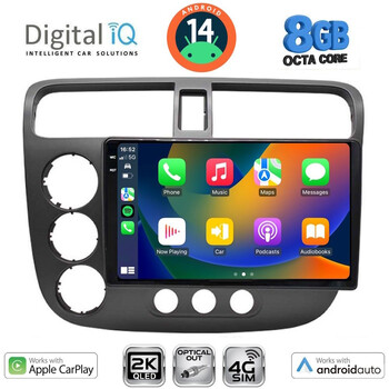 DIGITAL IQ BXK 20187_CPAA (9inc) MULTIMEDIA TABLET for HONDA CIVIC 4D mod. 2001-2006