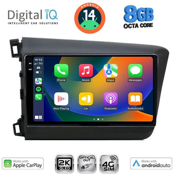 DIGITAL IQ BXK 201904D_CPAA (9inc) MULTIMEDIA TABLET for HONDA CIVIC 4Doors mod. 2012-2016