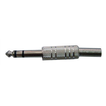 HT 10060 A . Connector Stereo 6.35mm Ασημί