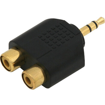 DM-3304 . Αντάπτορας 3.5mm Stereo - 2xRCA M/F Επιχρυσωμένος