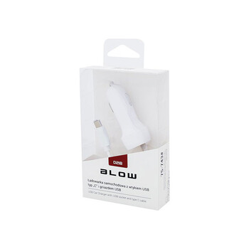 DM-743 . Φορτιστής Αυτοκινήτου 2.1Α με Καλώδιο USB Type C & Θύρα USB