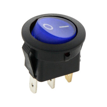 DM-5814 . Διακόπτης ON-OFF με λαμπάκι 6A 250V/125V 10A Μπλε