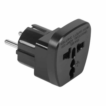 DM-0566A . Αντάπτορας EU σε Universal Μαύρος