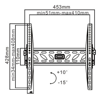 DM-0120 . Βάση TV 32-55" 50Kg Cabletech