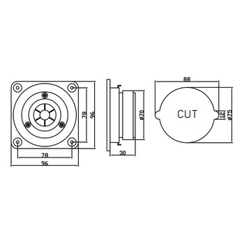 YDQ-406 . Tweeter Blow 4" 50W 80hm