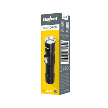 DM-0914 . Φακός LED 3W Αλουμινίου USB REBEL