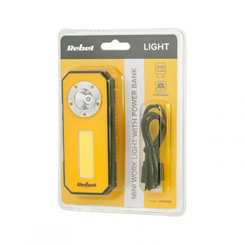 URZ0926 . Μίνι φακός εργασίας με powerbank 3W REBEL