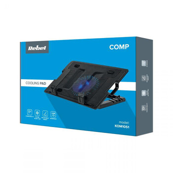KOM1051 . Βάση με Ανεμιστήρα για Laptop 14-17'' Μαύρη