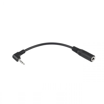 ZLA0580A . Connector 2.5mm γωνία - 3.5mm M/F σε καλώδιο (μαύρο)