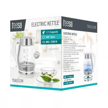 TSA1512W . Ηλεκτρικός Βραστήρας TEESA 1,7L Λευκός