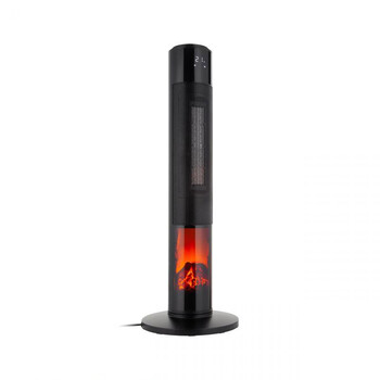 TSA8051 . Θερμάστρα στήλη 2000W με δείκτη θερμοκρασίας, τηλεχειριστήριο και απομίμηση τζακιού TEESA