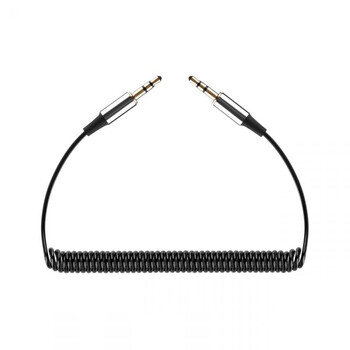 RB-6008-100-B . Καλώδιο jack 3.5mm - 3.5mm σπιράλ 1m REBEL