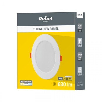 ZAR0502 . LED πάνελ οροφής 145mm 9W/230V 3000K REBEL