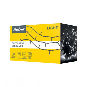 ZAR0478 . Χριστουγεννιάτικα LED 10m Ψυχρό Λευκό RGB REBEL