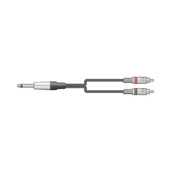 M6J-2R150 Καλώδιο Ήχου 6.3mm Mono Jack Plug - 2 x RCA Plugs 1,5 m (Τεμάχιο)