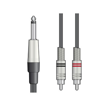 M6J-2R150 Καλώδιο Ήχου 6.3mm Mono Jack Plug - 2 x RCA Plugs 1,5 m (Τεμάχιο)