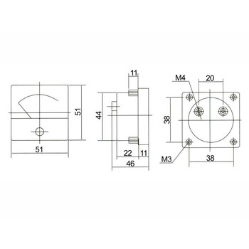 DM-51-230 . Βολτόμετρο 30V DC 51X51MM ΠΙΝΑΚΟΣ
