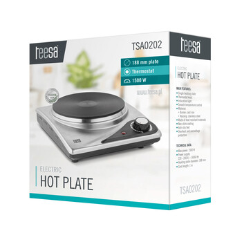 TSA0202 . Επιτραπέζια ηλεκτρική εστία μονή 1500W Teesa