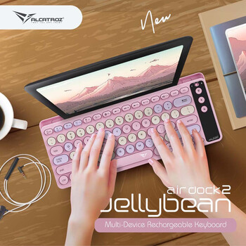 ALCATROZ MULTI DEVICE RECH KEYBOARD BT & 2.4G AIRDOCK 2 SPRING PINK