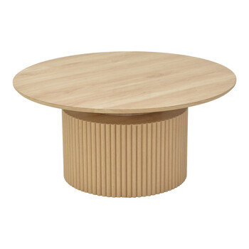 Τραπέζι σαλονιού Opols pakoworld mdf σε  φυσική απόχρωση Φ90x42εκ