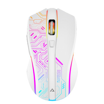 ARMAGGEDDON 2.4G WIRELESS GAMING MOUSE RGB 10000 CPI MIKOYAN FOXBAT-III CYBERPUNK WHITE