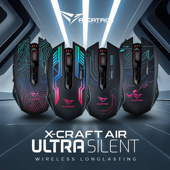 ALCATROZ SILENT 2.4G WIRELESS RGB GAMING MOUSE 4800 CPI X-CRAFT AIR ULTRA 7000