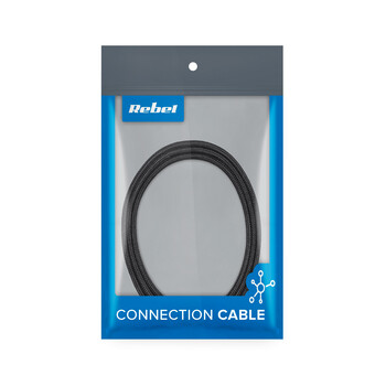 RB-6003-100-B . Καλώδιο USB type C 1m M/M REBEL μαύρο